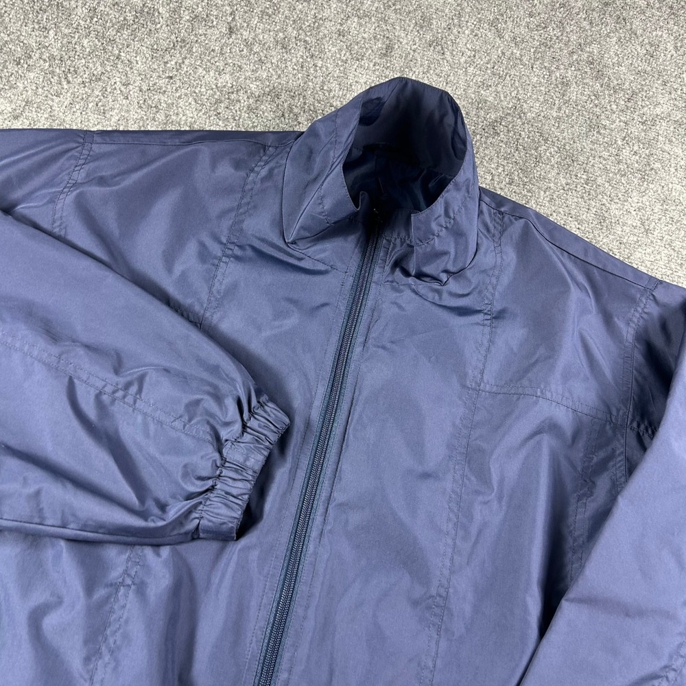 VTG Lacoste Windbreaker Jacket Mens Large Blue Full Zip Lightweight BH5070 Logo